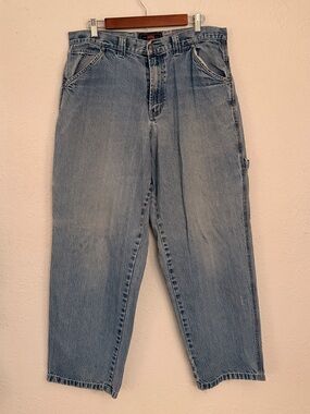 Y2K Route 66Classic Men's Light Blue Denim Jeans 36x32